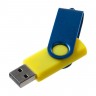 Флешка Twist Color, желтая с синим, 16 Гб - 