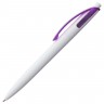 Ручка шариковая Bento, белая с фиолетовым - 